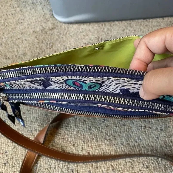 Lily Bloom Purse Crossbody Bag Night Flight Butterfly Zipper Multiple Pockets - Picture 2 of 10